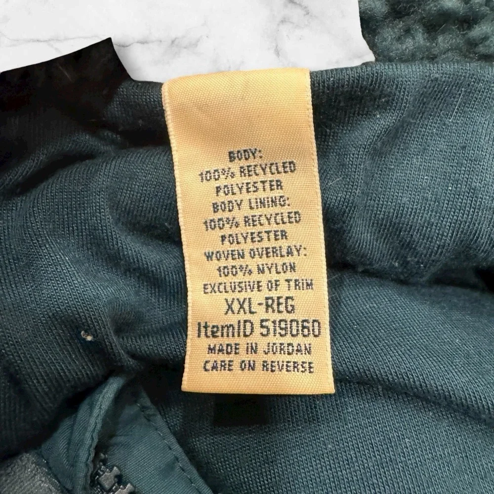 LL Bean Men's Bean's Sherpa Vest Full Zipper Green Size XXL‎
